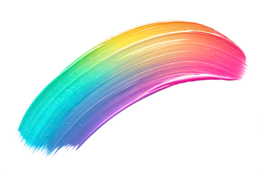 Vibrant rainbow brush stroke, colorful abstract paint streak