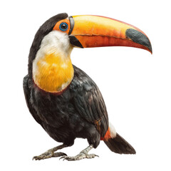Fototapeta premium Vibrant Toucan Portrait Isolated on Transparent Background