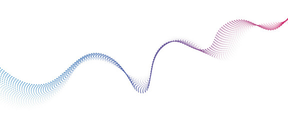 Flowing Dot Wave halftone gradient pattern on transparent background	
