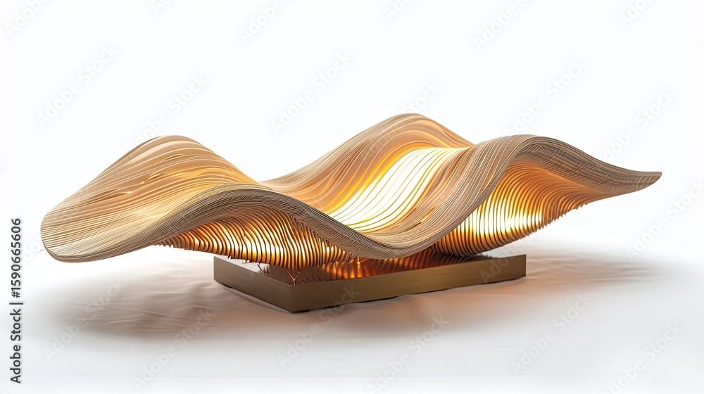 Poster elegant and artistic table lamp with layered design and warm ambient glow illumination