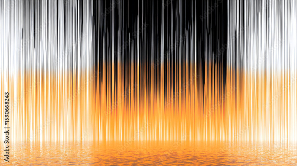 Aufkleber abstract image of vertical, blurred lines transitioning from gray and white to orange and black.