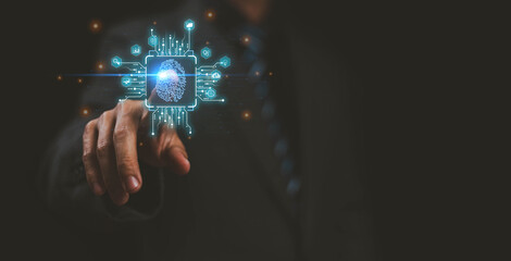 Biometric fingerprint scanning is an identification technology that can be used to protect the security of networks as a unique identity of the person. Authentication is done using the thumb.

