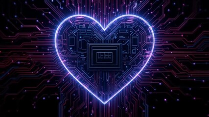 Digital Heartbeat: Tech-Infused Love Concept - Powered by Adobe