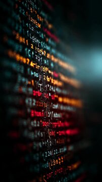 Code data screen glowing colorful text cyber digital protection zero day vulnerability concept with vibrant programming and light