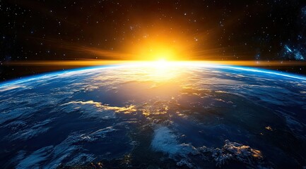 Earth sunrise, cosmos