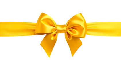 A shiny golden ribbon tied in a bow against a black background offering a touch of elegance and celebration