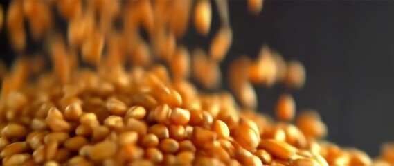 Popcorn kernels pouring down - Powered by Adobe