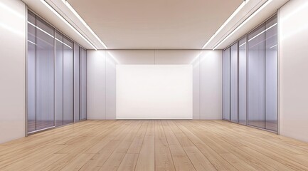 Fototapeta premium Empty modern room with glass walls