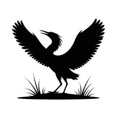 Obraz premium Heron with Open Wings bird wings spread