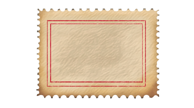 blank postage stamp on white background