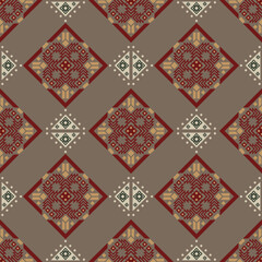 Geometric Ethnic Textile Seamless Decorative Ornament