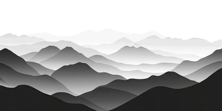Gray-scale mountain range (3)