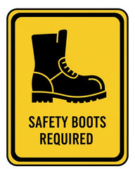 caution wear a safety boots 