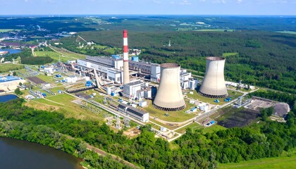 Aerial view of a power plant complex (1)