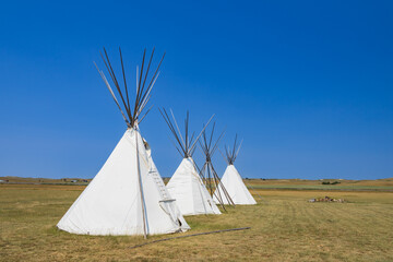 Native american indian tent village replica