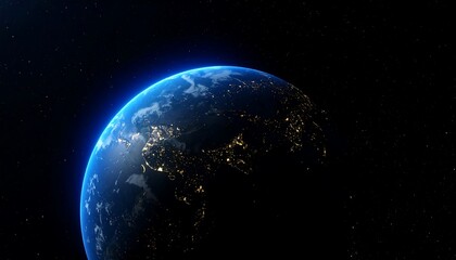 Fototapeta premium Earth from space, nighttime view