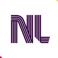 Parallel line monogram initial logo, combination of letter N and L. Best for branding, company and corporation name abbreviation. personal and commercial purpose.