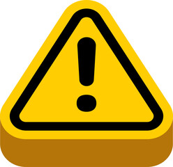 Alert warning icon in 3D flat design