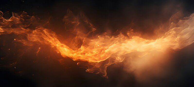 a light storm fire , coming out of the smoke,ai generative
