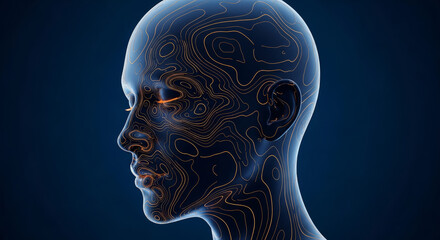 Obraz premium Artificial intelligence is represented by a digital human head