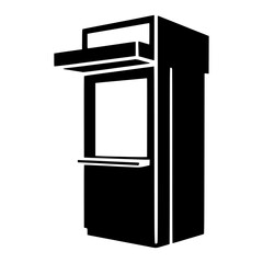 Simple Vending Machine Icon - Black Silhouette