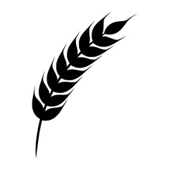 Wheat Sprout Silhouette Vector Icon
