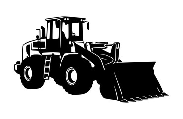 Silhouette Loader - Heavy Machinery Vector