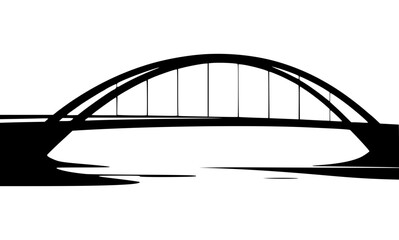 Minimalist Bridge Silhouette Black & White