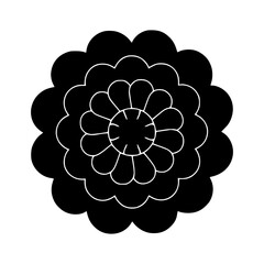 Minimalist Flower Icon - Black Outline