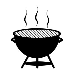 Grill Icon - BBQ Charcoal Grill Vector