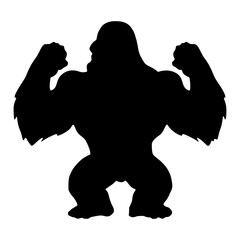 Silhouette Gorilla Vector Graphic