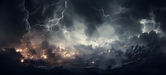 a light storm fire , coming out of the smoke,ai generative