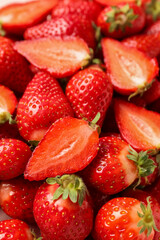 Texture of fresh strawberries as background
