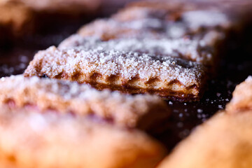 Delicious puff pastry cookies with a light and crumbly texture topped with sugar for a sweet treat...