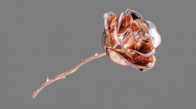 A rose crafted from metal, showcasing intricate detail.