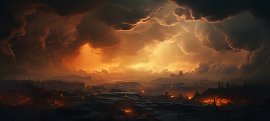 a light storm fire , coming out of the smoke,ai generative
