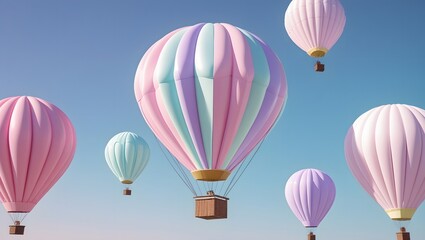 Obraz premium Balloon with Stationery Elements in the Air 