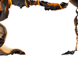 Realistic Burnt paper edge isolated on transparent white background Burning edge paper texture Ideal text copy space Design elements PNGpng