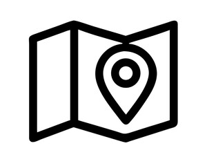 Navigational Guide Folded Map Icon with Location Pin for Journey Planning and Exploration