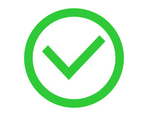 Green Checkmark Circle Approval Symbol for Success and Completion, Positive Affirmation