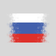 Russia Flag Brush Stroke with National Emblem
