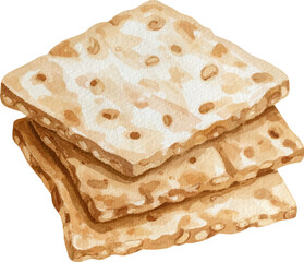 Watercolor Tempeh Chips, Transparent Background