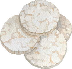 Watercolor Rice Chips, Transparent Background