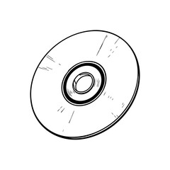 Chalk style illustration of a compact disc  