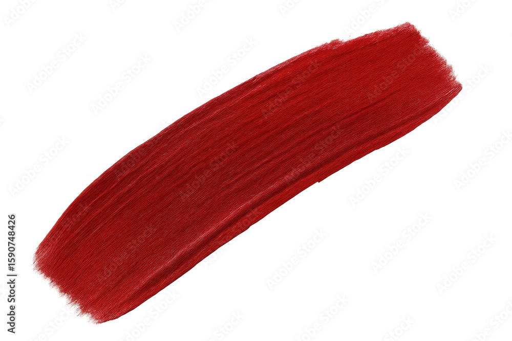 Poster dynamic red brushstroke on a transparent background, showcasing vivid color and texture for artistic
