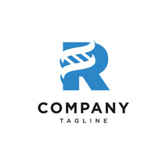 Letter R Genetic Logo Icon Vector
