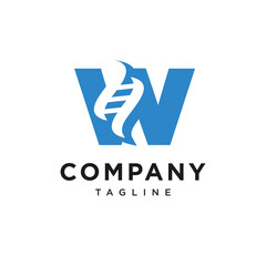 Fototapeta premium Letter W Genetic Logo Icon Vector