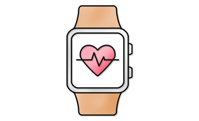 心拍モニター付きヘルスケアを表すスマートウォッチアイコン