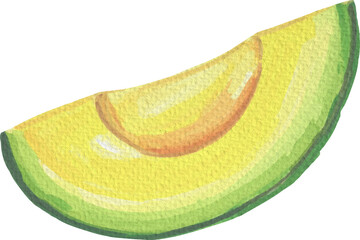 Watercolor Avocado, Transparent Background