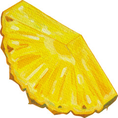 Watercolor Pineapple, Transparent Background